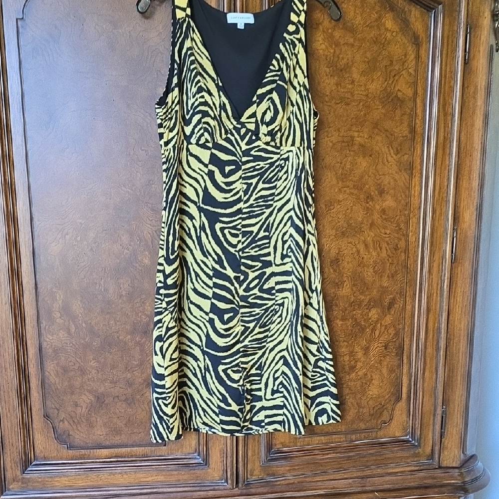 Lost + Wander Black and Yellow Patterned Mini Dress